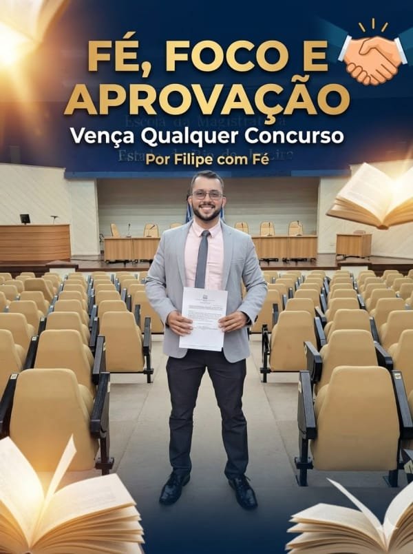 Capa do livro Fé, Foco e Aprovação: Vença Qualquer Concurso, por Filipe com Fé